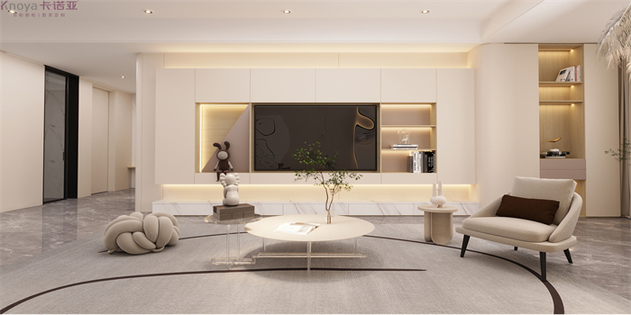 卡诺亚现代简约风格华系列升级版采用弧形护墙板过渡 卡诺亚现代简约风格华系列升级版采用弧形护墙板过渡